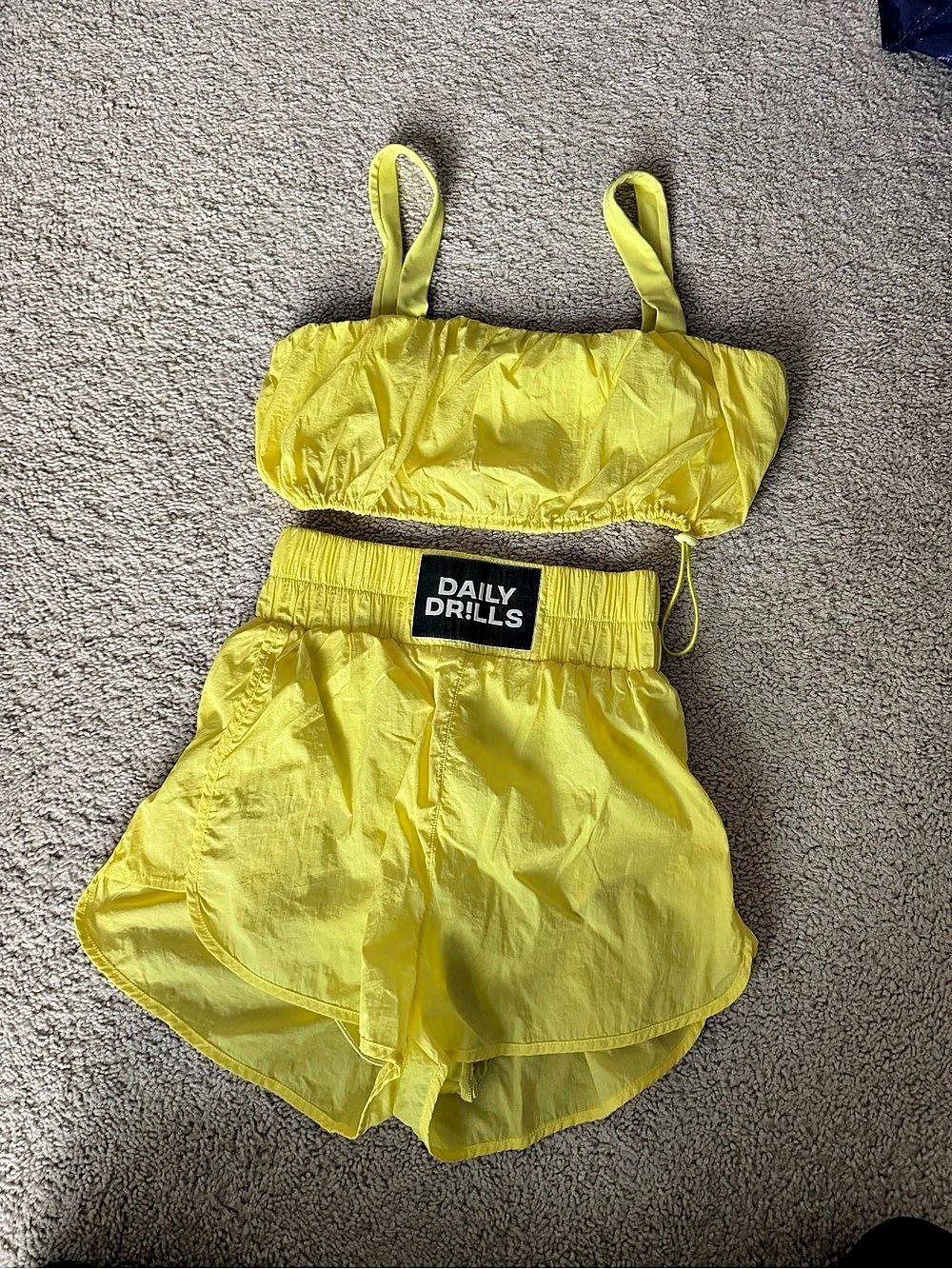 Daily Drills Nylon Bubble Set Yellow Romper Small